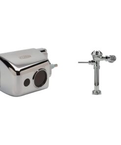 Zurn ZERK-CPM AquaSense E-Z Flush Retrofit Kit with Metal Cover, Chrome & Z6000-YB-YC Aquaflush Exposed Manual Diaphragm Flush Valve with 3.5 GPF, Sweat Solder Kit, Cast Wall Flange in Chrome