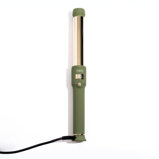Edrée The Delilah Titanium Barrel Curling Iron with Cool Tip - Professional 1.25 Inch Curling Wand for Hair with LED Display, 330°F to 450°F Heat Control, 360 Swivel Cord, Dual Voltage (Olive) - Image 6
