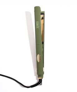 Edrée The Aurélie 5” Extra Long Hair Straightener Iron – Titanium Flat Iron Hair Straightener with LED Display, 330°F to 450°F Heat Control, 360 Swivel Cord, Dual Voltage (Olive)