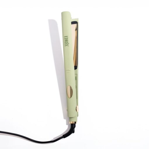 Edrée The Aurélie 5” Extra Long Hair Straightener Iron – Titanium Hair Straightening Iron with LED Display, 330°F to 450°F Heat Control, 360 Swivel Cord, Dual Voltage (Sage)