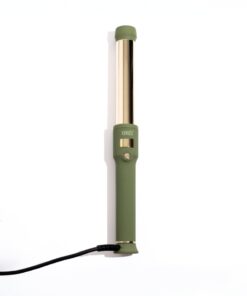 Edrée The Delilah Titanium Barrel Curling Iron with Cool Tip - Professional 1.25 Inch Curling Wand for Hair with LED Display, 330°F to 450°F Heat Control, 360 Swivel Cord, Dual Voltage (Olive)