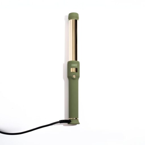 Edrée The Delilah Titanium Barrel Curling Iron with Cool Tip - Professional 1.25 Inch Curling Wand for Hair with LED Display, 330°F to 450°F Heat Control, 360 Swivel Cord, Dual Voltage (Olive)