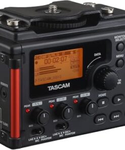 TASCAM 4-Channel Portable Audio Recorder for Videographers, 2 Combo XLR/TRS", Dual 3.5mm Inputs, Limiter, HP Filter (DR-60DmkII)