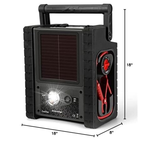 ZunDian ZD-529 Solar Portable Power Station 2000 Amps Jump Starter, 260 PSI Air Compressor, 12V Car Battery Charger with 400W Inverter Dual AC/DC/USB Output, Emergency Backup Power with Flashlights - Image 2