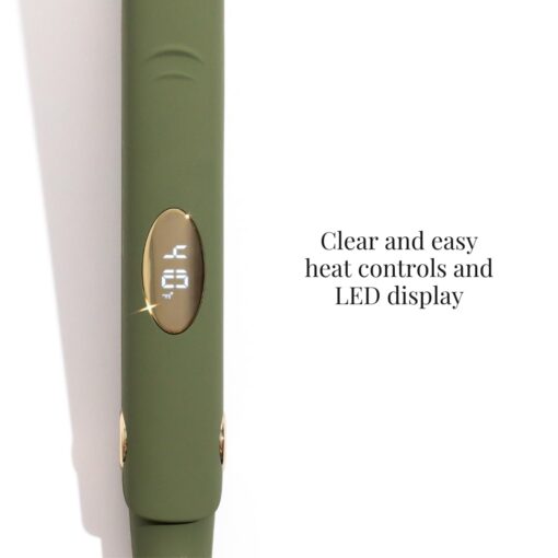 Edrée The Aurélie 5” Extra Long Hair Straightener Iron – Titanium Flat Iron Hair Straightener with LED Display, 330°F to 450°F Heat Control, 360 Swivel Cord, Dual Voltage (Olive) - Image 7