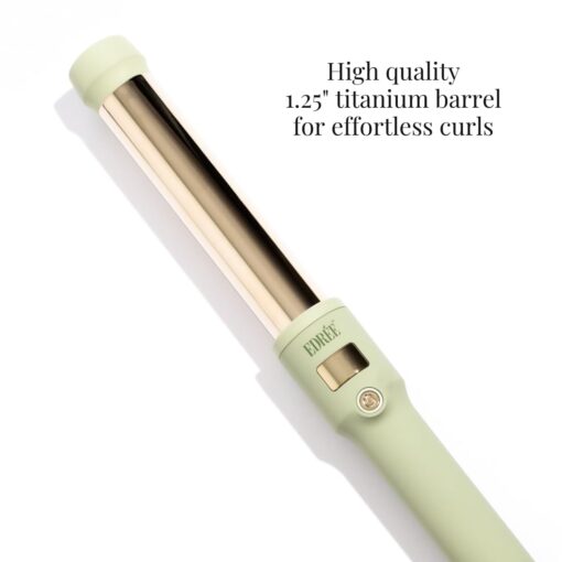 Edrée The Delilah Titanium Barrel Curling Wand with Cool Tip – Professional 1.25 Inch Curling Iron with LED Display, 330°F to 450°F Heat Control, 360 Swivel Cord, Dual Voltage (Sage) - Image 2