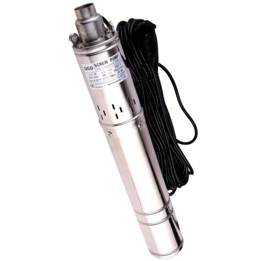 ZYIY 3.5" Deep Well Pump 1.5hp Screw Well Pump Submersible Well Water Pump 220-240V/60Hz Max.Head 120M/394ft Flow 11GPM Rotary Vertical Centrifugal Well Pump for Home Garden Agricultural,Pump for Well
