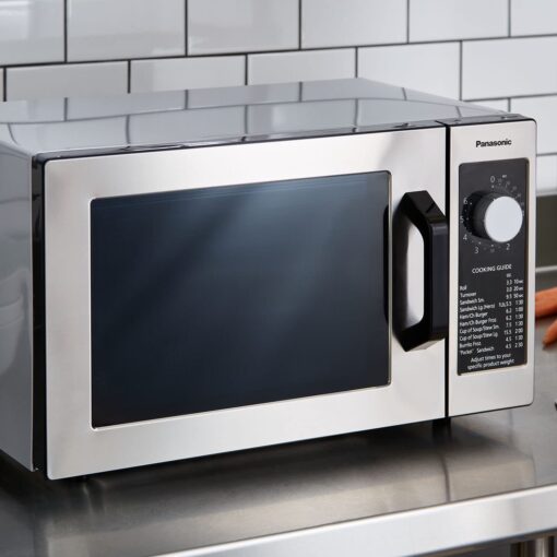 Panasonic NE-1025F Compact Light-Duty Countertop Commercial Microwave Oven with 6-Minute Electronic Dial Control Timer, Bottom Energy Feed, 1000W, 0.8 Cu. Ft. Capacity Silver - Image 2