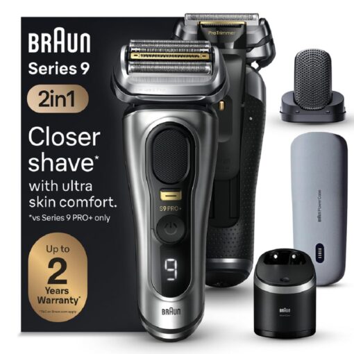 Braun Series 9 PRO+ Electric Shaver, Shaving Kit with 5 Pro Shave Elements and ProComfort Head, SmartCare Center