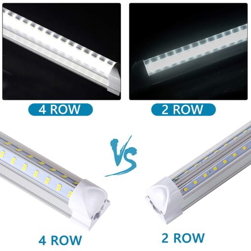 (10-Pack) 8ft LED Shop Light Fixture, 120W 19000LM 6000K, Cold White, V Shape, Clear Cover, Hight Output, Linkable Shop Lights, T8 LED Tube Lights, LED Shop Lights for Garage 8 Foot with Plug - Image 7