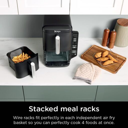 Ninja Air Fryer, 8 QT DoubleStack 2-Basket, Space Saving Design, Cooks 2lb Chicken Wings, Feeds up to 6 People, 6-in1 Air Fryer, Roast, Bake & More, Easy to Clean, Dishwasher Safe Parts, Black, SL201 - Image 11