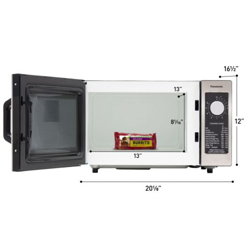 Panasonic NE-1025F Compact Light-Duty Countertop Commercial Microwave Oven with 6-Minute Electronic Dial Control Timer, Bottom Energy Feed, 1000W, 0.8 Cu. Ft. Capacity Silver - Image 3