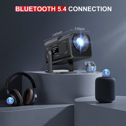 [ 2025 Netflix Licensed ] 4K Projector with Wifi Bluetooth, Android 13 Smart Projector w Built-in Netflix/YouTube/PrimeVideo/D+, Auto Keystone, 1080P Native Mini Portable Projector for Outdoor Movies - Image 3