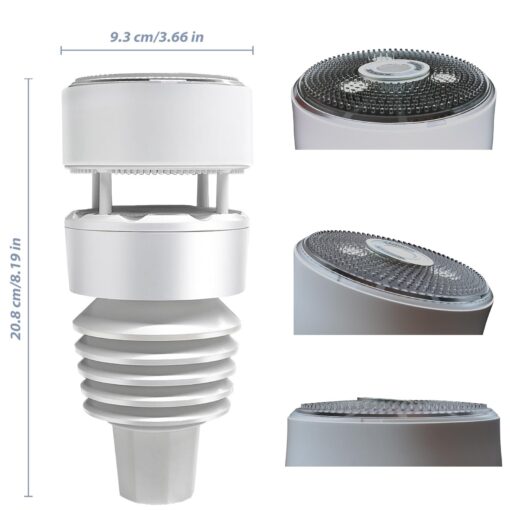 Ecowitt WS90 7-in-1 Weather Sensor, Outdoor Temperature/Humidity/Rain Gauge/Wind Speed and Direction/UV Index/Solar Radiation - Just Sensor, Could NOT Be Used Alone - 915 MHz - Image 4