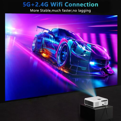 [Auto Focus & Auto Keystone] Smart 4K Outdoor Projector with WiFi and Bluetooth5.2,DIPIKPRJ 1300ANSI Movie 4K Projector,50%Zoom & 30W Speaker,Dust-Proof,Home Theater Projector 4K+for Phone/TV Stick/PC - Image 5