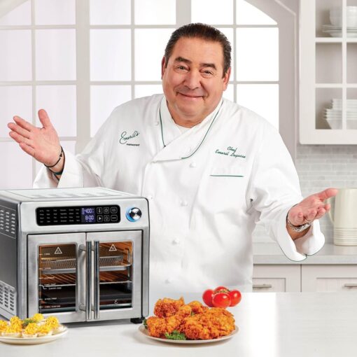Emeril Lagasse Extra Large French Door Air Fryer Toaster Oven Combo, 24 Cooking Functions and Digital Controls, 7 Accessories Included, Stainless Steel Finish, 26QT Capacity - Image 3