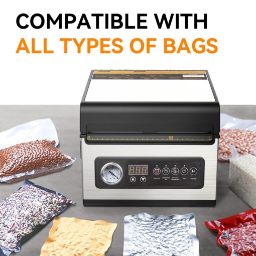 [2023 New] Wevac 10 inch Chamber Vacuum Sealer, ideal for liquid or juicy food including Fresh Meats, Soups, Sauces and Marinades. Visible vacuum degree, Professional sealing width, Commercial machine - Image 4