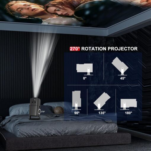 [ 2025 Netflix Licensed ] 4K Projector with Wifi Bluetooth, Android 13 Smart Projector w Built-in Netflix/YouTube/PrimeVideo/D+, Auto Keystone, 1080P Native Mini Portable Projector for Outdoor Movies - Image 2