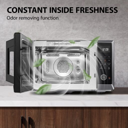 TOSHIBA Air Fryer Combo 8-in-1 Countertop Microwave Oven, with Convection, Broil, Odor Removal Mode, 12.4" Position Memory Turntable, Child-Lock, 1.0 Cu.ft, Black Stainless Steel, ML2-EC10SA(BS) - Image 6