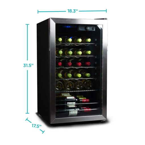 BLACK+DECKER 26 Bottle Wine Fridge with Interior Light and Mechanical Temperature Control, Compressor Cooling Wine Cooler Refrigerator with 4 Wine Racks and 1 Flat Shelf,Fridge with Bottom Compartment - Image 2