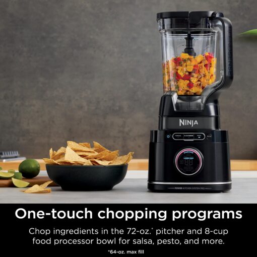 Ninja TB401 Detect Kitchen System Power Blender + Processor Pro, BlendSense Technology, Blender, Chopping & Smoothies, 1800 Peak Watts, 72 oz. Pitcher, 64 oz. Food Processor, 24 oz. To-Go Cup, Black - Image 10