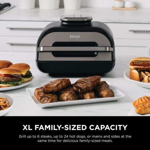 Ninja Indoor Grill, Foodi Smart XL 6-in-1 Indoor Grill with Air Fry, Roast, Bake, Broil & Dehydrate, Smart Thermometer, Black/Silver, FG551 - Image 12