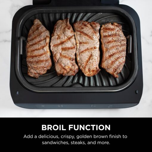 Ninja Indoor Grill, Foodi Smart XL 6-in-1 Indoor Grill with Air Fry, Roast, Bake, Broil & Dehydrate, Smart Thermometer, Black/Silver, FG551 - Image 9