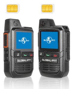 globalptt 2-Pack Global Walkie Talkies with Sim Cards - Handheld PoC Two Way Radios Unlimited Range - Rechargeable PTT Push to Talk Over Cellular Radio Long Range (G0)