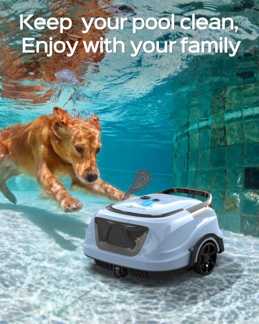 (2025 Upgraded) A1 Cordless Robotic Pool Vacuum, Automatic Pool Vacuum 120mins Running Time,Powerful Suction & Dual Filters, 2.5H Fast Charging, Ideal for Flat Above Pools Up to 1076 Sq.ft - Image 3