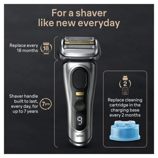 Braun Series 9 PRO+ Electric Shaver, Shaving Kit with 5 Pro Shave Elements and ProComfort Head, SmartCare Center - Image 2