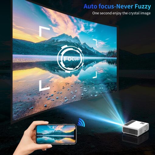 [Auto Focus & Auto Keystone] Smart 4K Outdoor Projector with WiFi and Bluetooth5.2,DIPIKPRJ 1300ANSI Movie 4K Projector,50%Zoom & 30W Speaker,Dust-Proof,Home Theater Projector 4K+for Phone/TV Stick/PC - Image 6