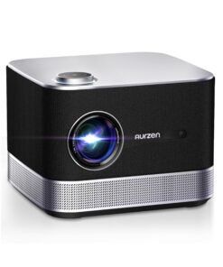3-in-1 Projector 4K Supported, AURZEN BOOM 3 Smart Projector with WiFi and Bluetooth, 3D DoIby Audio & 36W Speakers, Auto Focus & Keystone, Netflix Official 500 ANSI Home Outdoor proyector, Black