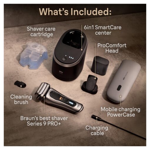 Braun Series 9 PRO+ Electric Shaver, Shaving Kit with 5 Pro Shave Elements and ProComfort Head, SmartCare Center - Image 7
