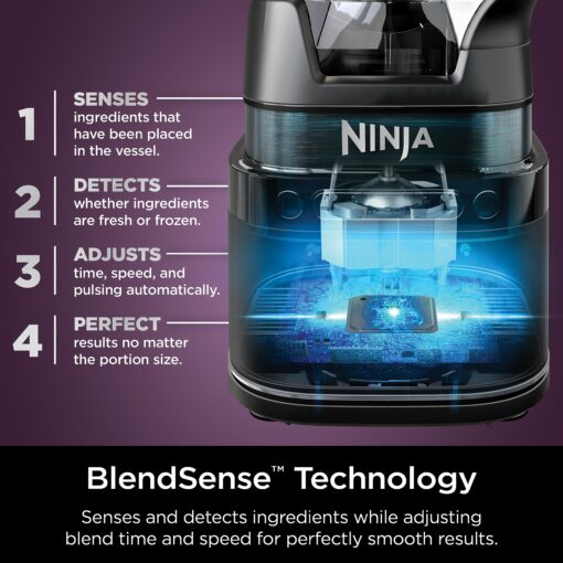 Ninja TB401 Detect Kitchen System Power Blender + Processor Pro, BlendSense Technology, Blender, Chopping & Smoothies, 1800 Peak Watts, 72 oz. Pitcher, 64 oz. Food Processor, 24 oz. To-Go Cup, Black - Image 16
