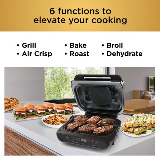 Ninja Indoor Grill, Foodi Smart XL 6-in-1 Indoor Grill with Air Fry, Roast, Bake, Broil & Dehydrate, Smart Thermometer, Black/Silver, FG551 - Image 10